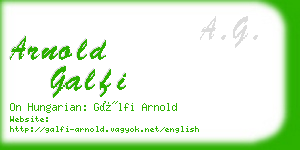 arnold galfi business card